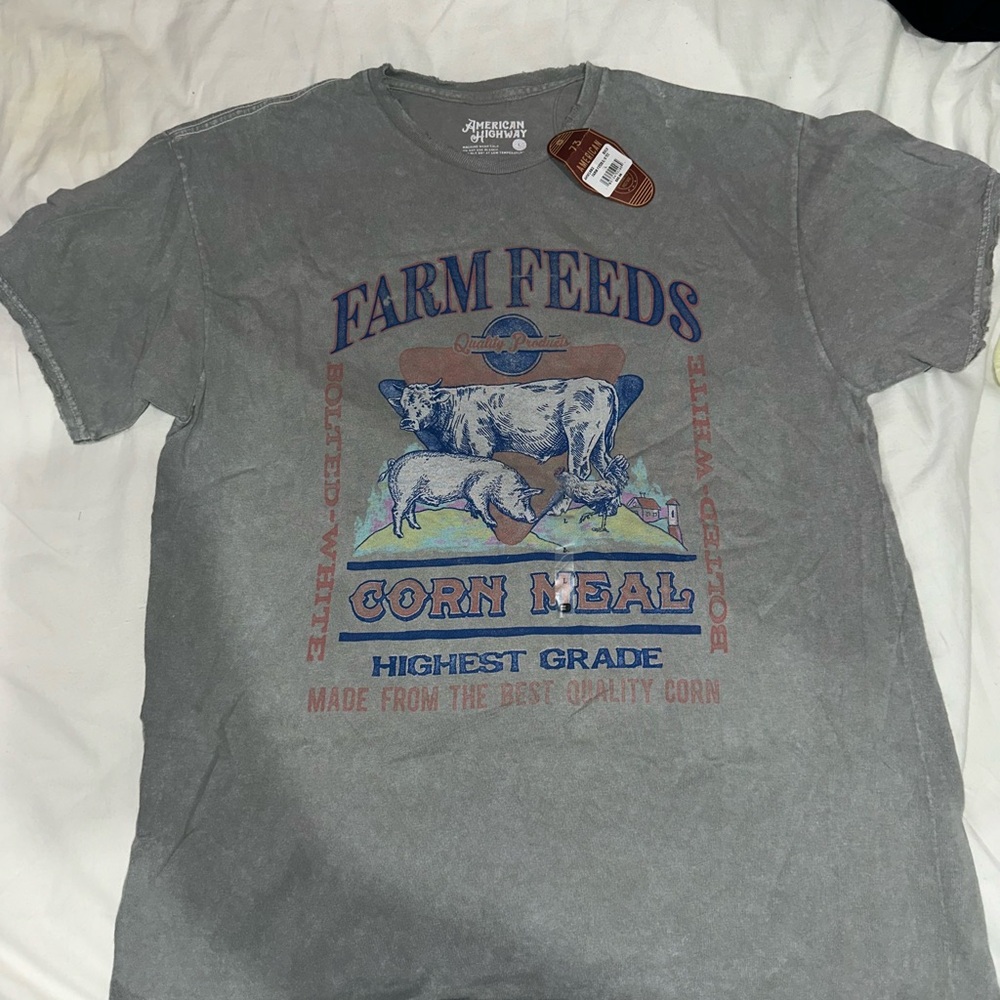 Western American Highway Gray Graphic Tee